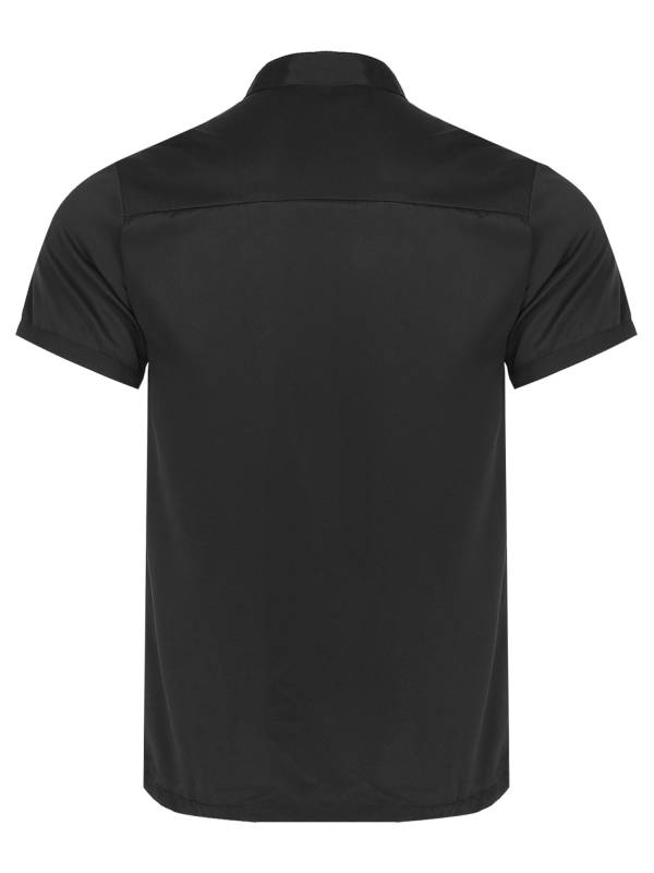 Adults Stand Collar Short Sleeve Chef Shirt Kitchen Uniform thumb
