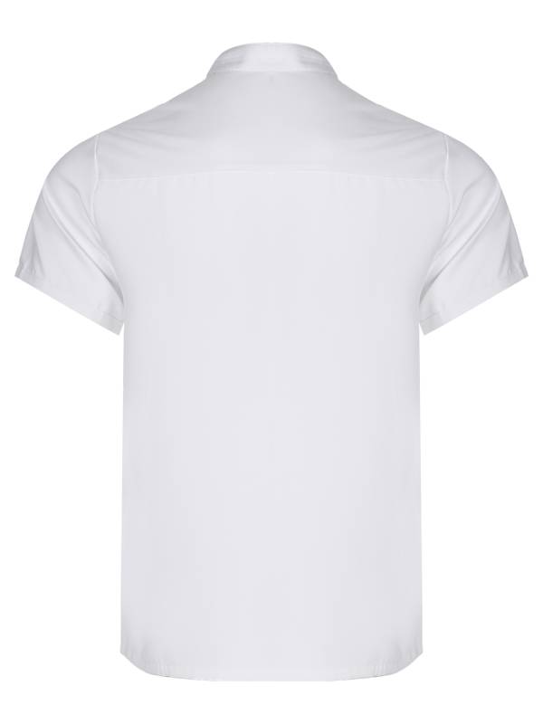 Adults Stand Collar Short Sleeve Chef Shirt Kitchen Uniform thumb
