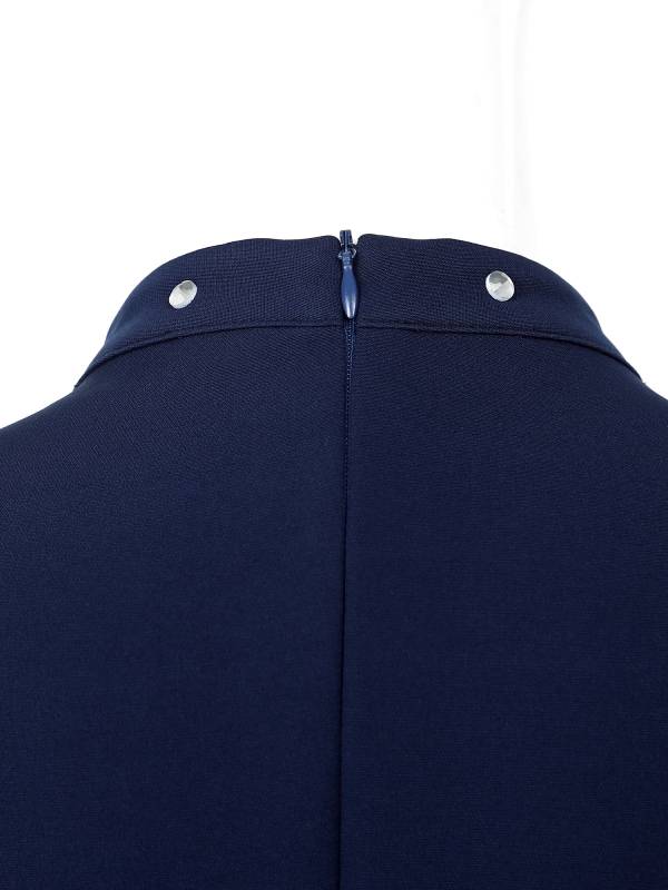 Women Long Sleeve V Neck Rhinestones Side Pockets Jumpsuit for Cocktail Party thumb