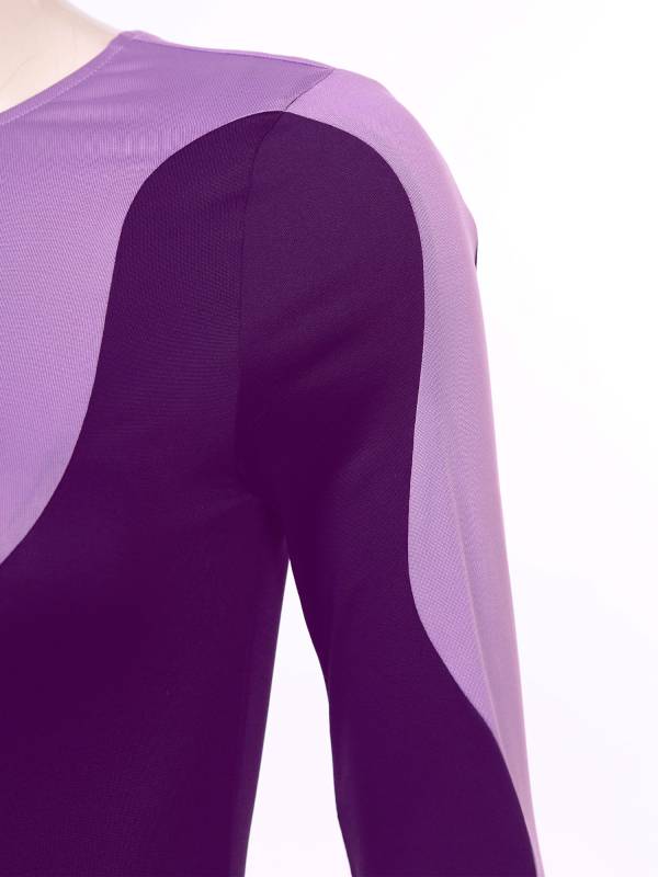 Women Long Sleeve Color Block Liturgical Worship Dance Dress thumb