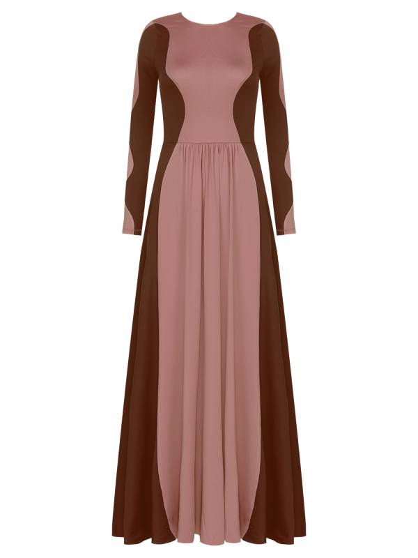 Women Long Sleeve Color Block Liturgical Worship Dance Dress thumb