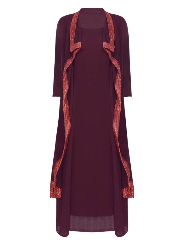 Women 2-in-1 Retro Long Sleeve Ruffled Neckline Loose Dress for Wedding Guest thumb