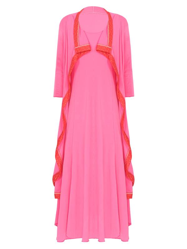 Women 2-in-1 Retro Long Sleeve Ruffled Neckline Loose Dress for Wedding Guest thumb
