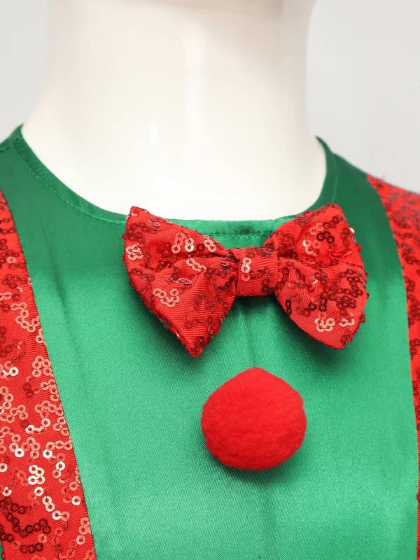 Kids Girls Christmas Short Sleeve Sequins Striped Tutu Dress Candy Cane Costume thumb