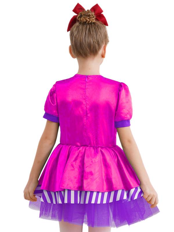 Kids Girls Christmas Short Sleeve Sequins Striped Tutu Dress Candy Cane Costume thumb