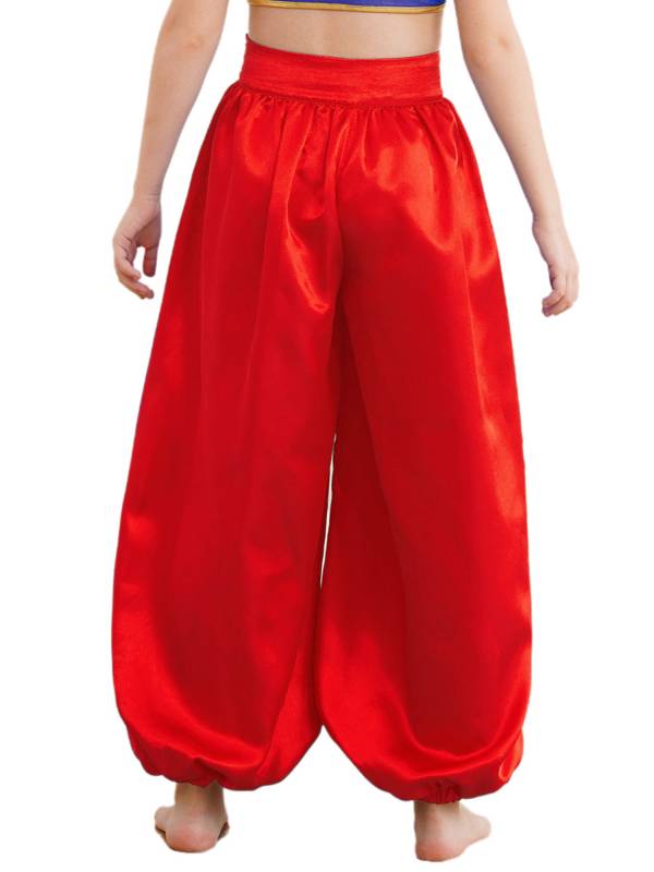 Kids Girls Solid Color Satin Bloomers Belly Dance Pants thumb
