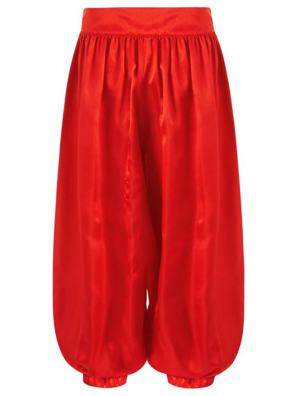 Kids Girls Solid Color Satin Bloomers Belly Dance Pants thumb