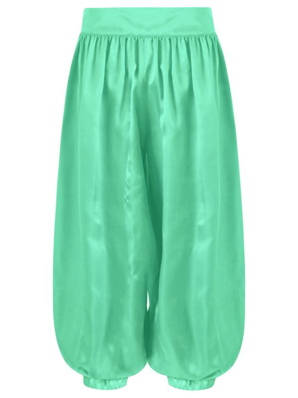Kids Girls Solid Color Satin Bloomers Belly Dance Pants thumb
