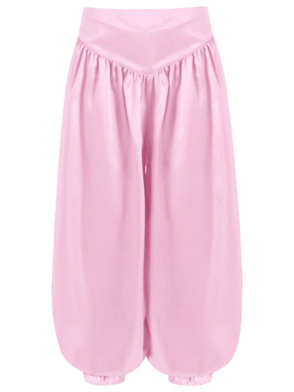 Kids Girls Solid Color Satin Bloomers Belly Dance Pants thumb