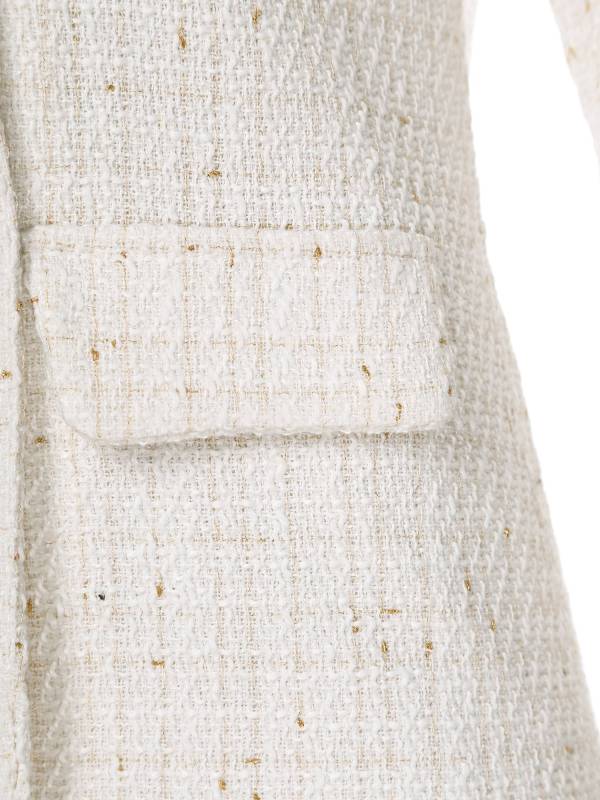 Women Long-sleeve Lapel Buttoned Tweed Blazer for Formal Occasions thumb