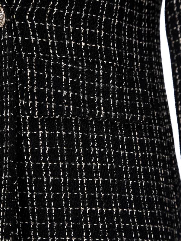Women Long-sleeve Lapel Buttoned Tweed Blazer for Formal Occasions thumb