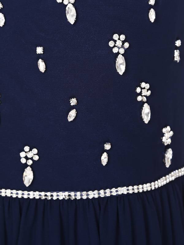 Girls One Shoulder Rhinestones Beaded Chiffon A-line Junior Bridesmaid Dress thumb