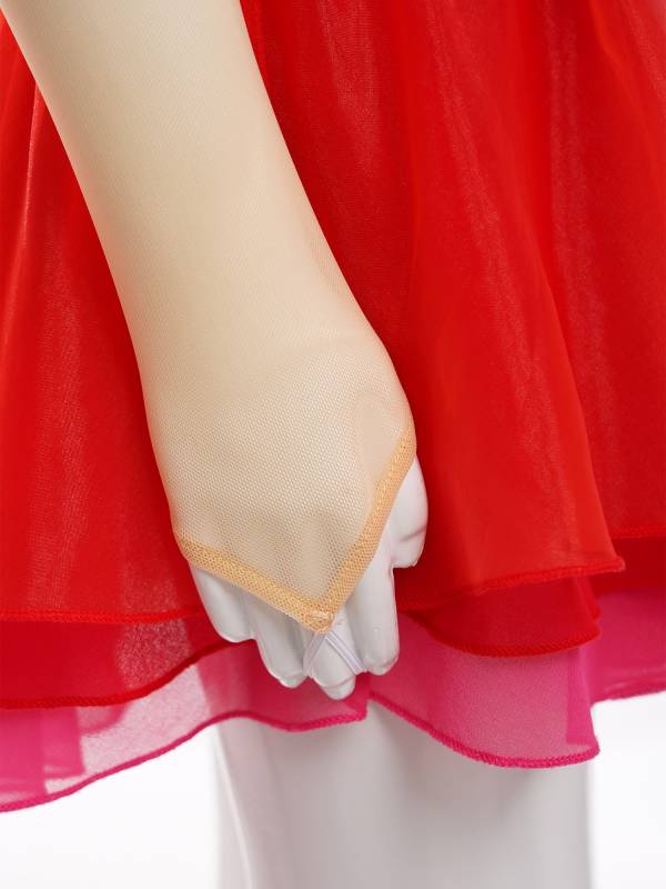 Kids Girls Long Sleeves Glittery Rhinestones Lyrical Dance Leotard Dress thumb