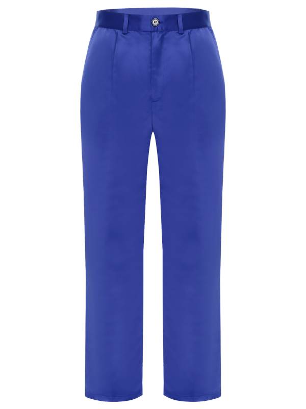 Men Solid Color Loose Straight Suit Pants thumb