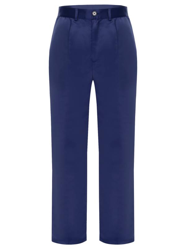 Men Solid Color Loose Straight Suit Pants thumb
