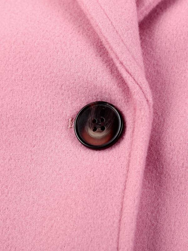 Women Solid Color Long Sleeve Lapel Woolen Button-up Blazer thumb