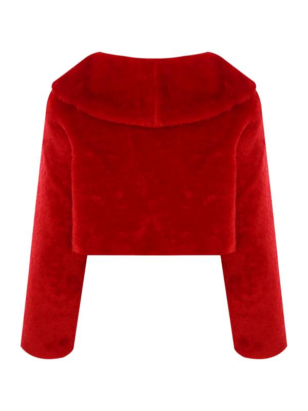 Girls Faux Fur Long Sleeve Coat Wedding Birthday Party Jacket thumb