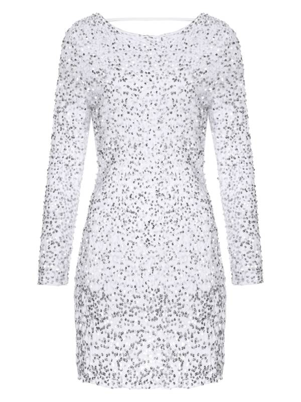 Women Long Sleeve Backless Sequin Bodycon Dress for Cocktail thumb