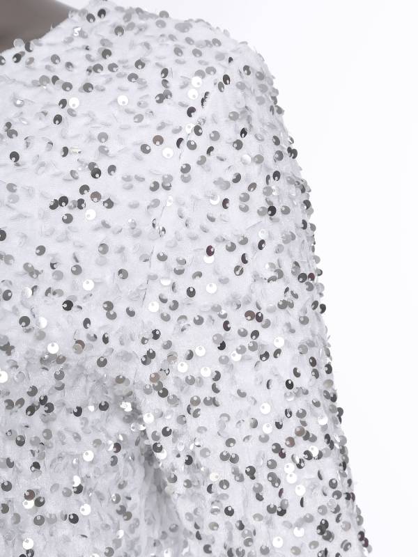 Women Long Sleeve Backless Sequin Bodycon Dress for Cocktail thumb