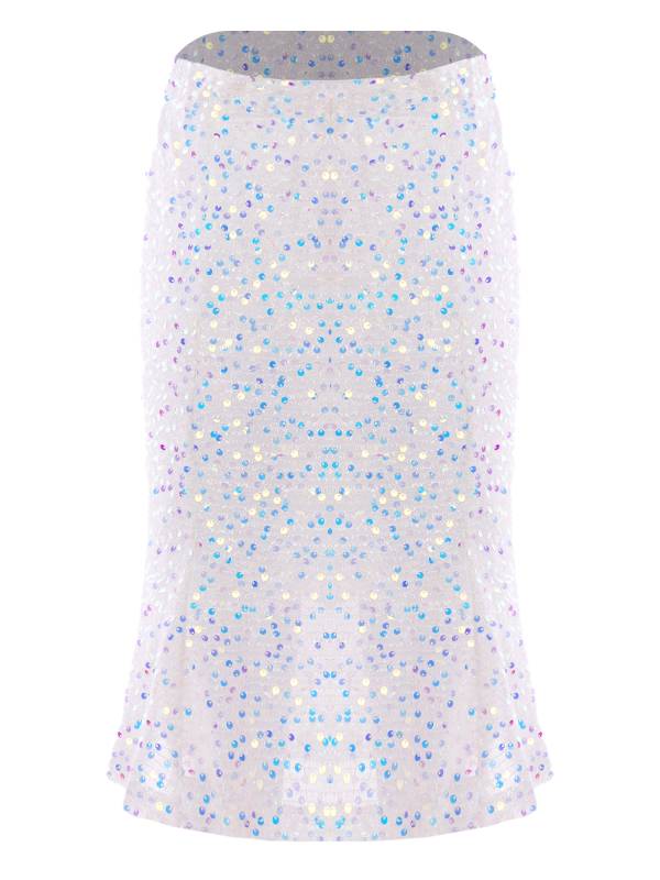 Kids Girls Sequins A-Line Fishtail Midi Skirts for Birthday Party thumb