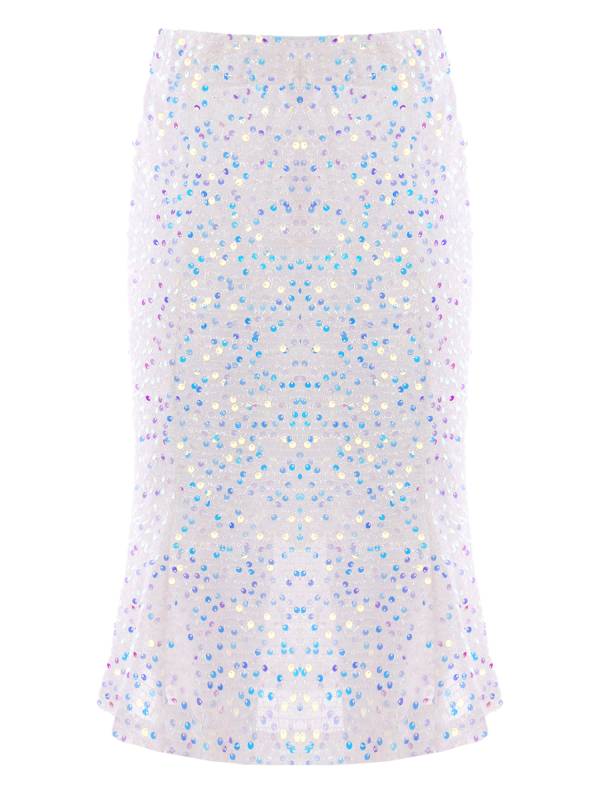 Kids Girls Sequins A-Line Fishtail Midi Skirts for Birthday Party thumb