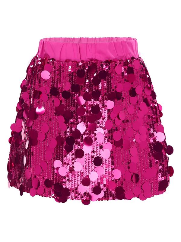 Toddler Girls Glittery Sequin Thick Lining Mini Skirt thumb