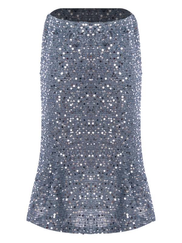 Kids Girls Sequins A-Line Fishtail Midi Skirts for Birthday Party thumb