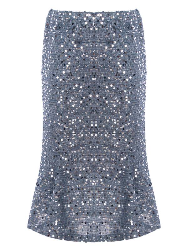 Kids Girls Sequins A-Line Fishtail Midi Skirts for Birthday Party thumb