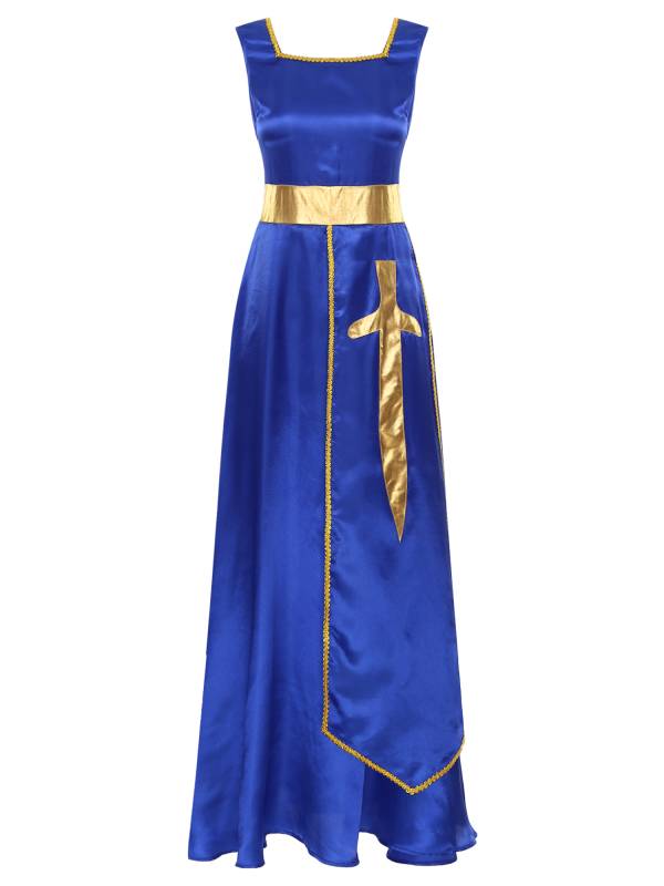 Women Sleeveless Square Neck Liturgical Praise Dance Maxi Dress thumb
