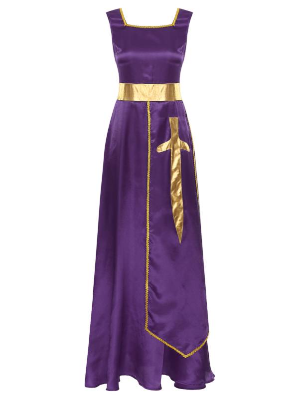 Women Sleeveless Square Neck Liturgical Praise Dance Maxi Dress thumb