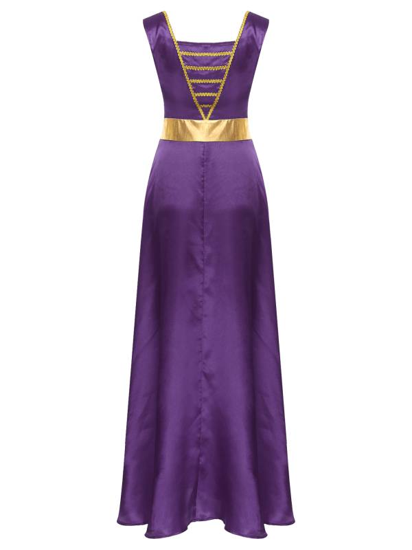 Women Sleeveless Square Neck Liturgical Praise Dance Maxi Dress thumb