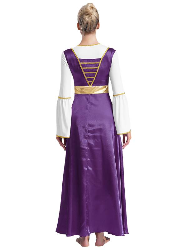 Women Sleeveless Square Neck Liturgical Praise Dance Maxi Dress thumb
