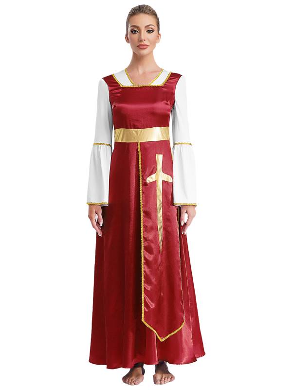 Women Sleeveless Square Neck Liturgical Praise Dance Maxi Dress thumb