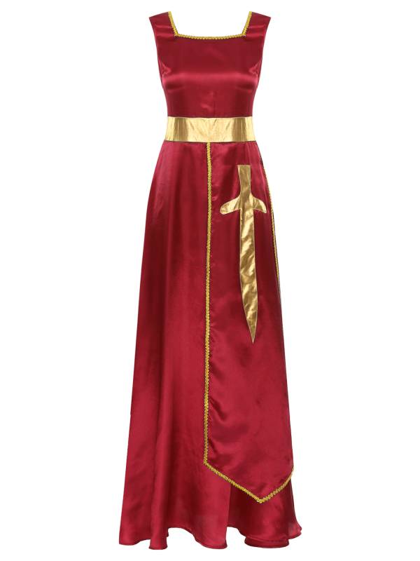 Women Sleeveless Square Neck Liturgical Praise Dance Maxi Dress thumb