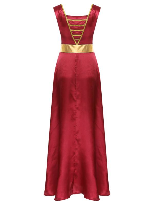 Women Sleeveless Square Neck Liturgical Praise Dance Maxi Dress thumb