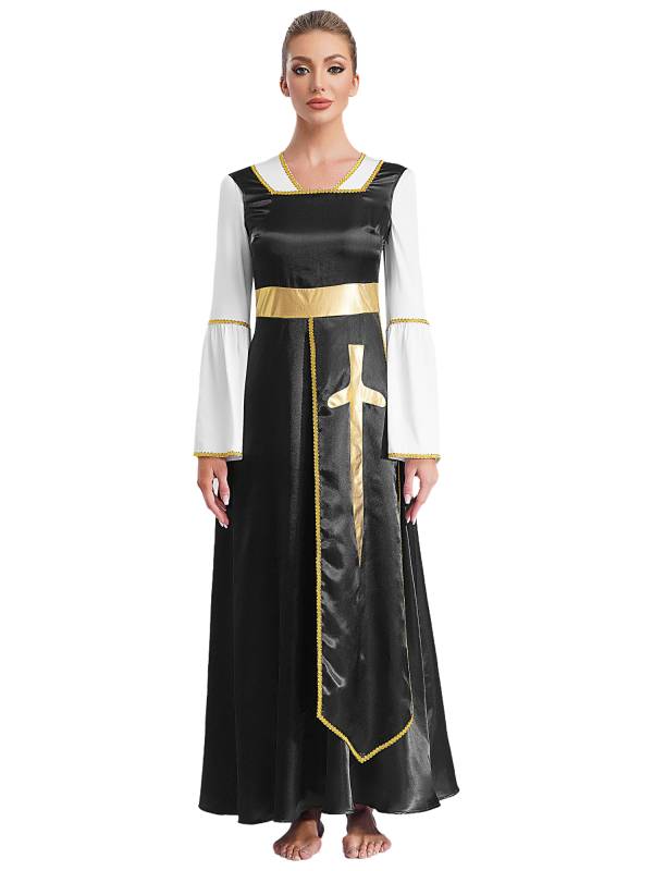 Women Sleeveless Square Neck Liturgical Praise Dance Maxi Dress thumb