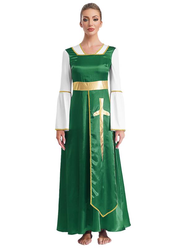 Women Sleeveless Square Neck Liturgical Praise Dance Maxi Dress thumb