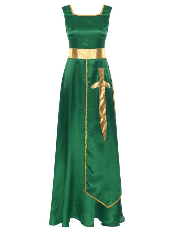 Women Sleeveless Square Neck Liturgical Praise Dance Maxi Dress thumb