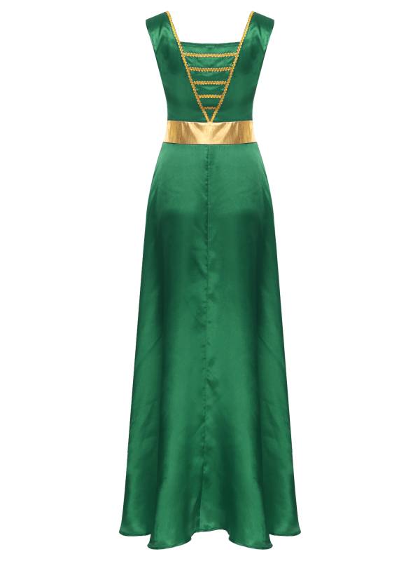 Women Sleeveless Square Neck Liturgical Praise Dance Maxi Dress thumb