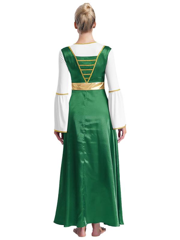 Women Sleeveless Square Neck Liturgical Praise Dance Maxi Dress thumb
