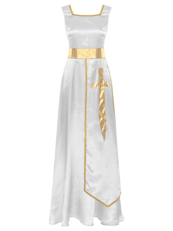 Women Sleeveless Square Neck Liturgical Praise Dance Maxi Dress thumb