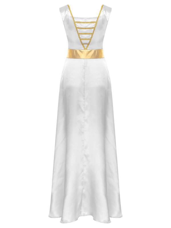 Women Sleeveless Square Neck Liturgical Praise Dance Maxi Dress thumb