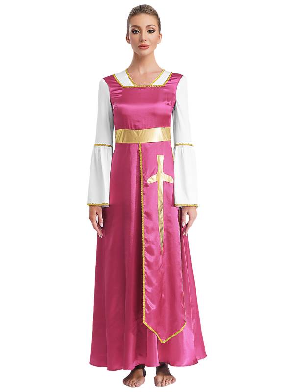Women Sleeveless Square Neck Liturgical Praise Dance Maxi Dress thumb