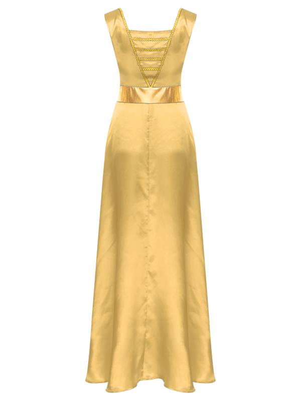 Women Sleeveless Square Neck Liturgical Praise Dance Maxi Dress thumb