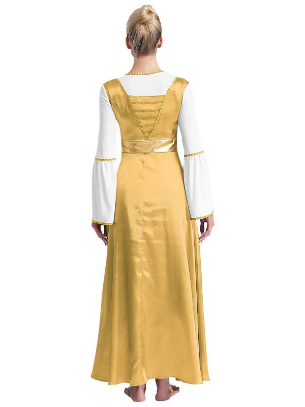 Women Sleeveless Square Neck Liturgical Praise Dance Maxi Dress thumb
