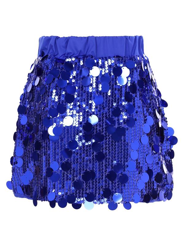 Toddler Girls Glittery Sequin Thick Lining Mini Skirt thumb