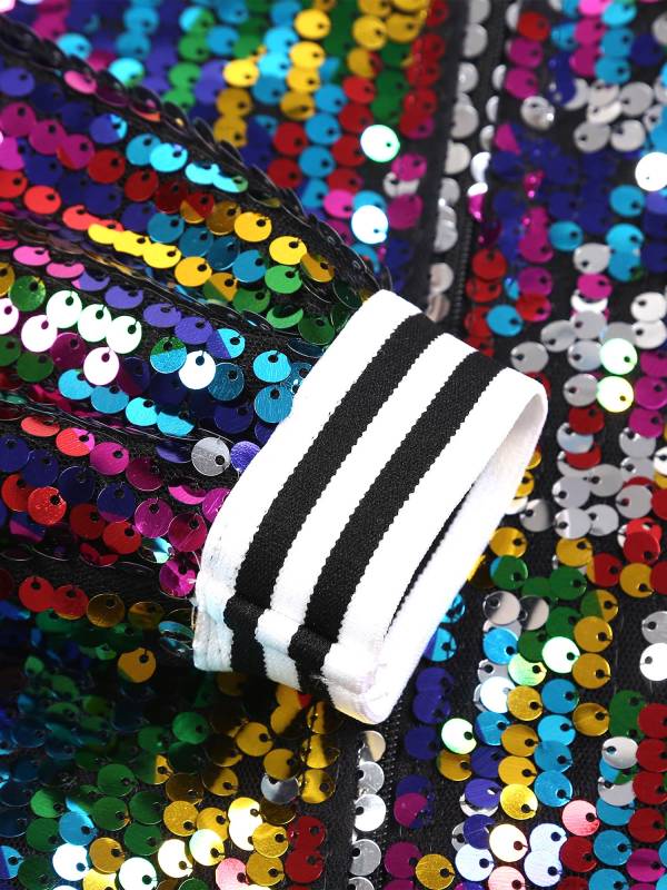 Kids Girls Sequin Baseball Jackets Coat Zip Up Outerwear thumb