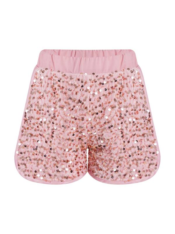 Kids Girls Sparkling Sequins Sides Slit Hot Shorts for Jazz Dance thumb