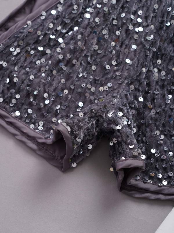 Kids Girls Sparkling Sequins Sides Slit Hot Shorts for Jazz Dance thumb