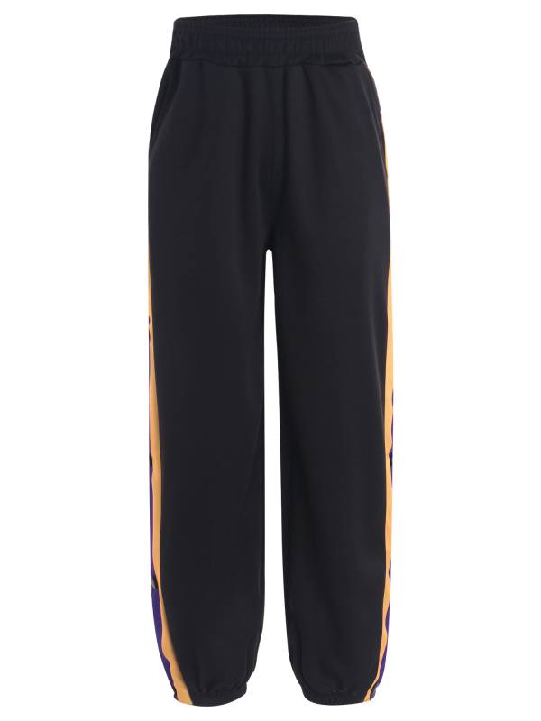 Kids Boys Side Slit Buttons Color Block Sweatpants for Sports thumb